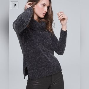 New WHBM metalic cowlneck sweater sz L